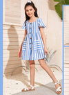 Sky Blue Colour western Party Wear Designer One Piece Baby Girls Collection A-T 04
